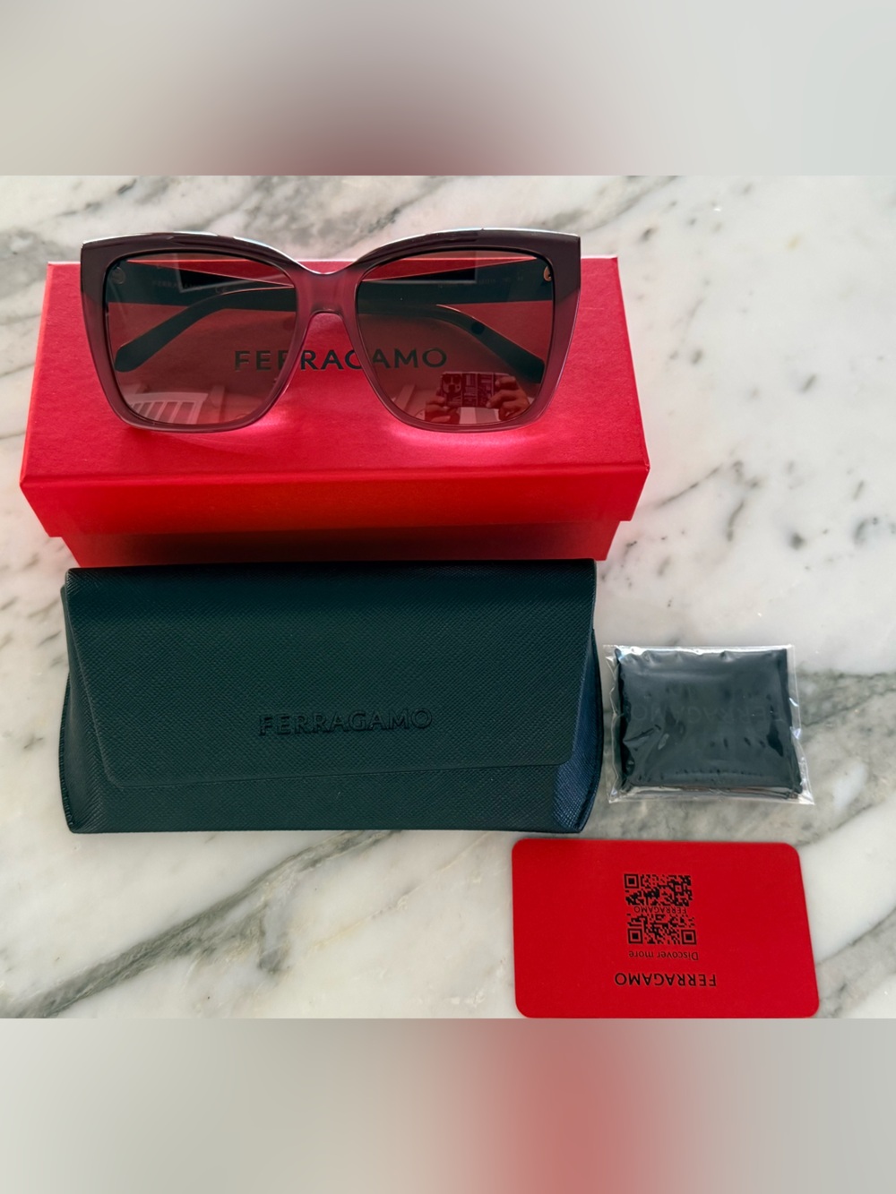 Salvatore Ferragamo SF11025 2305 Wine 58/16 140 Gradient Frame Sunglasses - Picture 4 of 7